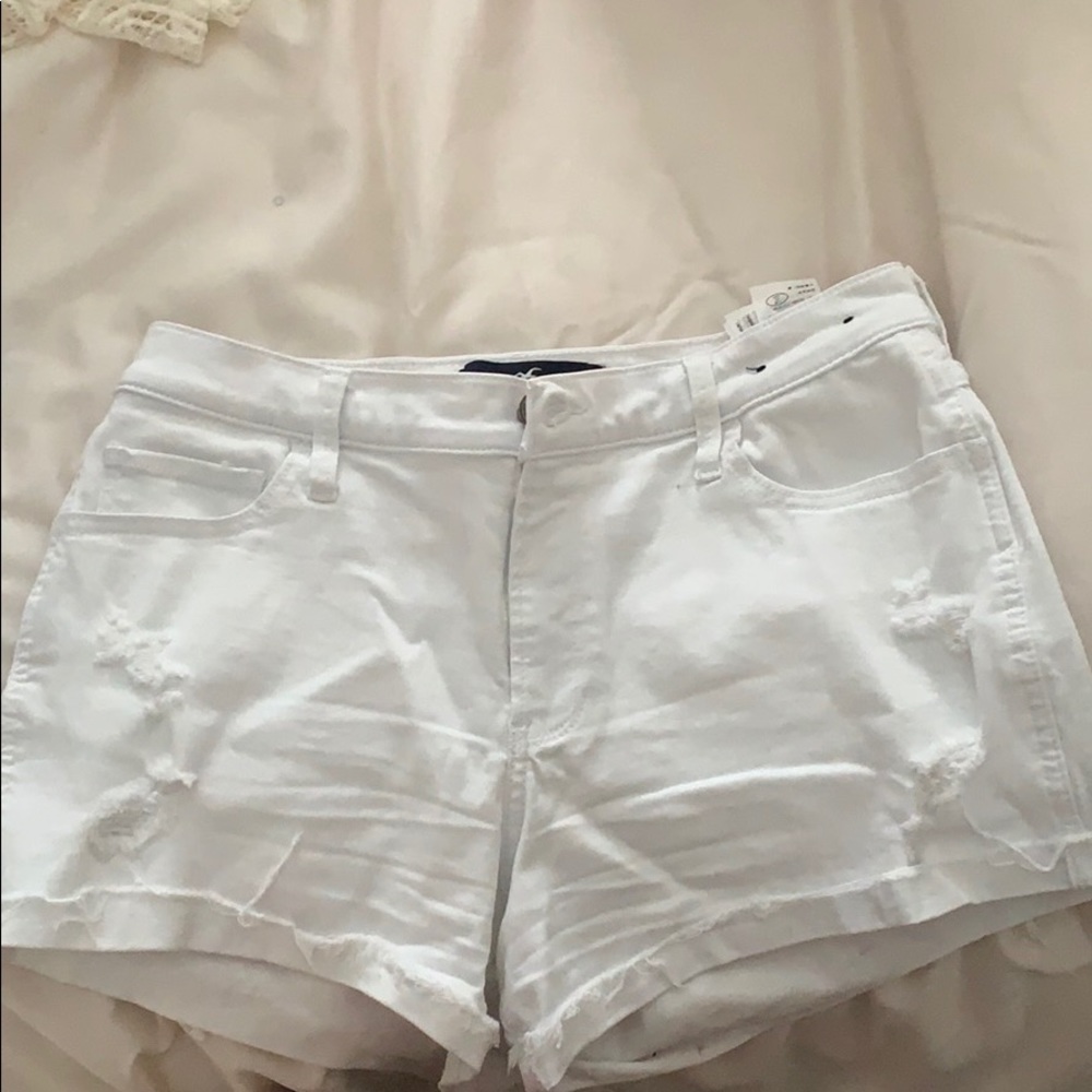 White jean shorts